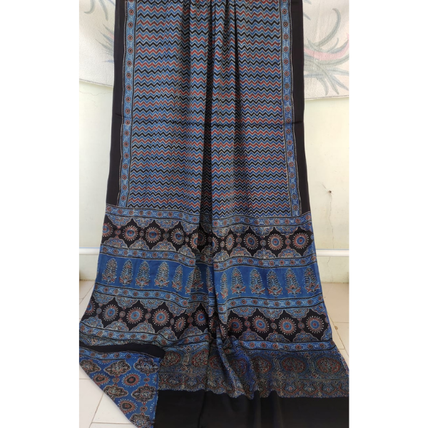 Ajrakh Block print Saree 